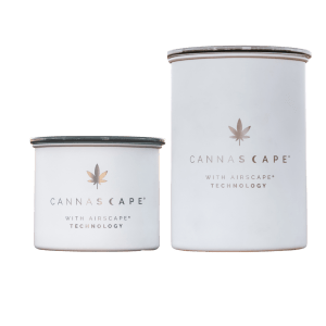 white cannabis containers