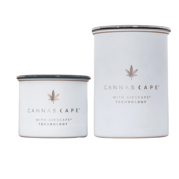 white cannabis containers
